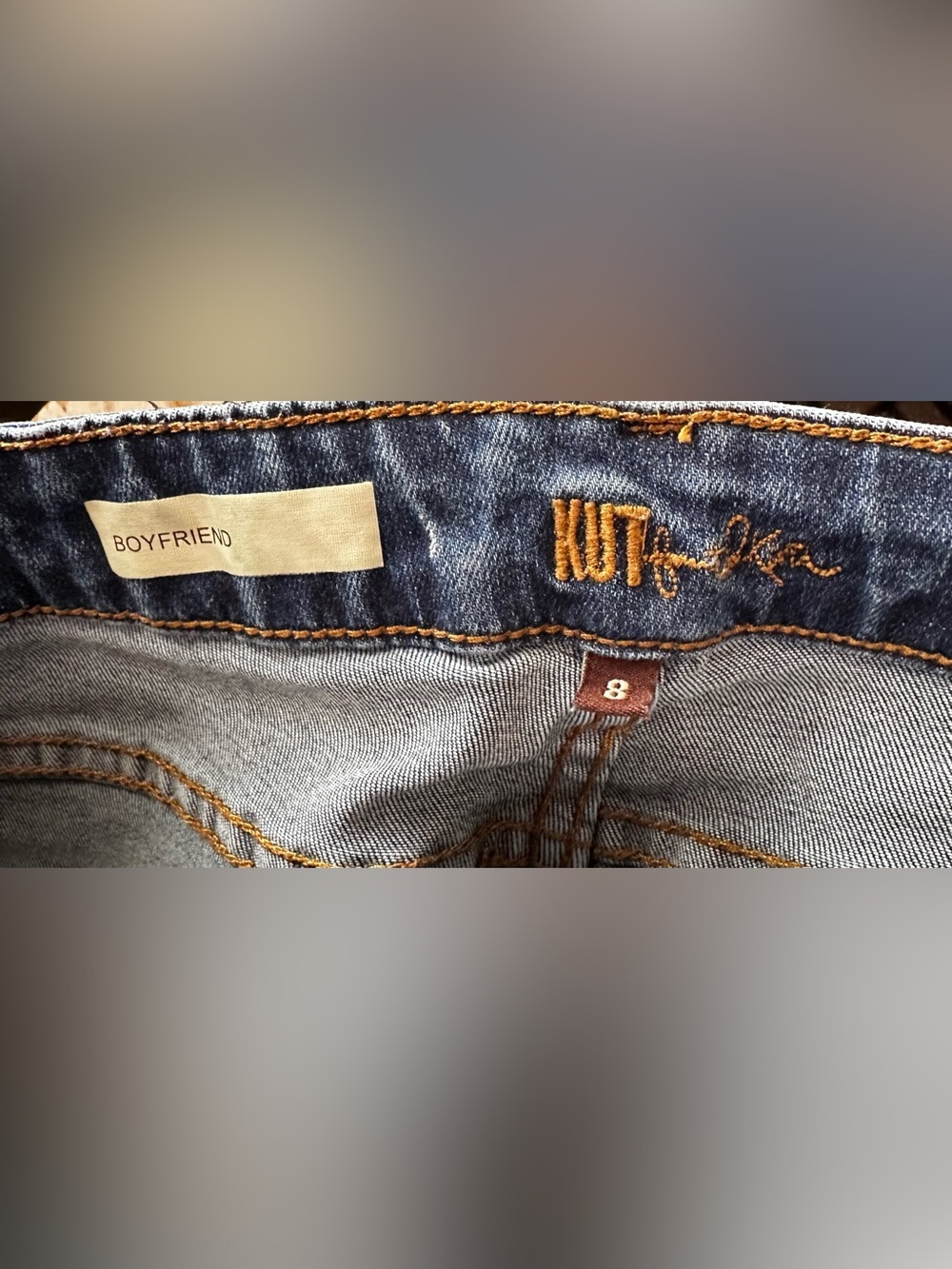 KUT from the Kloth Boyfriend Jeans Medium Wash Stretch Denim Size 8 - Picture 6 of 9